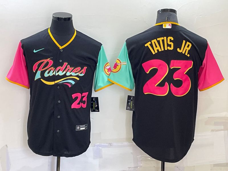 Men San Diego Padres #23 Tatis jr Black City Edition Nike 2022 MLB Jerseys